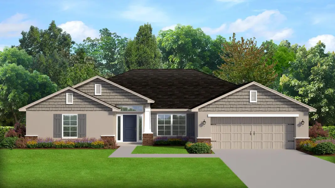 Representative exterior photo of a completed home built from the 2117 by Adams Homes in Flagler Estates, Hastings, FL (Image 18).