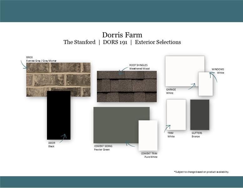 Sample of building materials used in homes in Dorris Farm at Willow Springs, White House (Image 46).