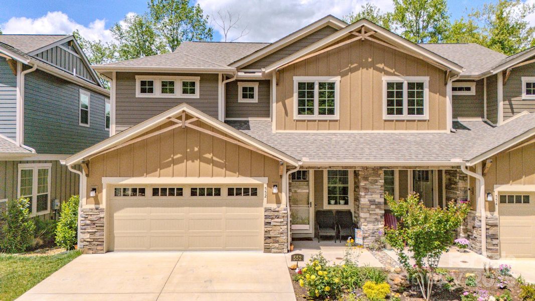 Front exterior of a new home in , Black Mountain, NC, highlighting curb appeal (Image 1).