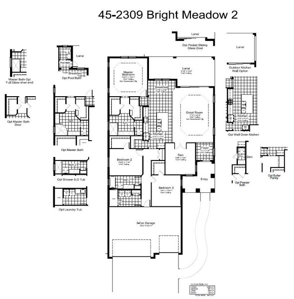 2D floor plan layout for the Bright Meadow 2 by Neal Communities in SkySail, Naples, FL (Image 5).