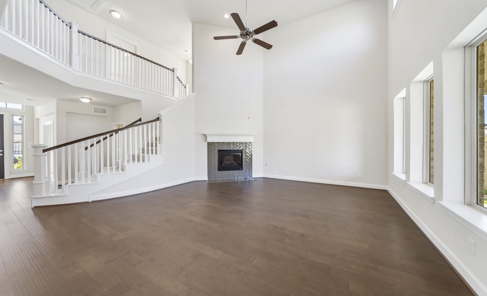 Cozy fireplace in great room