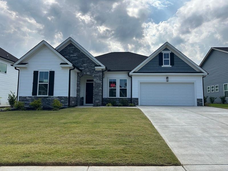 Front exterior of a new home in Windsor, North Augusta, SC, highlighting curb appeal (Image 15).