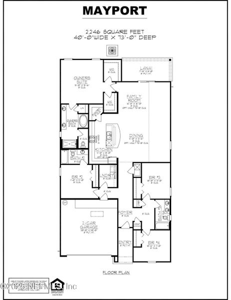 2D floor plan layout of this home in Diamond Springs, Jacksonville, FL (Image 2).