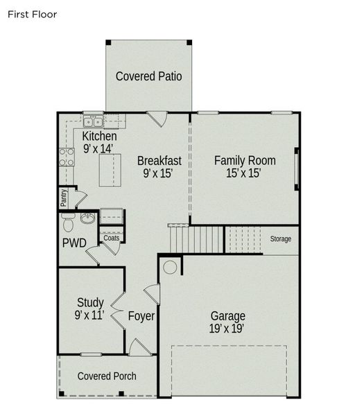 2D floor plan layout of this home in Jackson Hills, Clarksville, TN (Image 3).