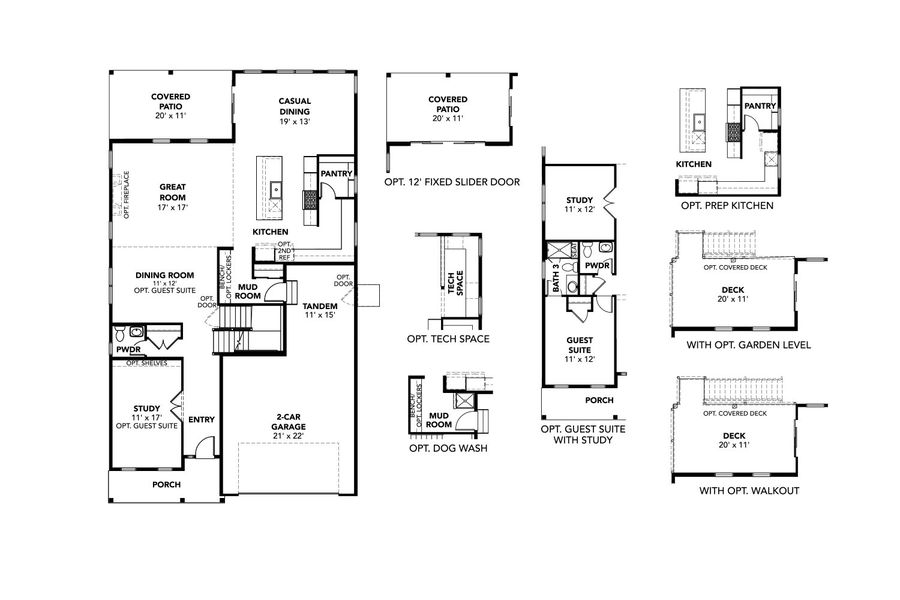 2D floor plan layout for the Varra by Brightland Homes in Dillon Pointe - Journey, Broomfield, CO (Image 4).