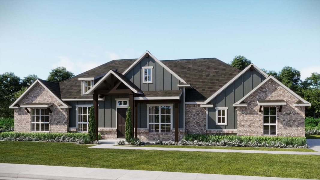 Representative exterior photo of a completed home built from the Concept 2978 by Landsea Homes in Paloma Ranch, New Fairview, TX (Image 8).
