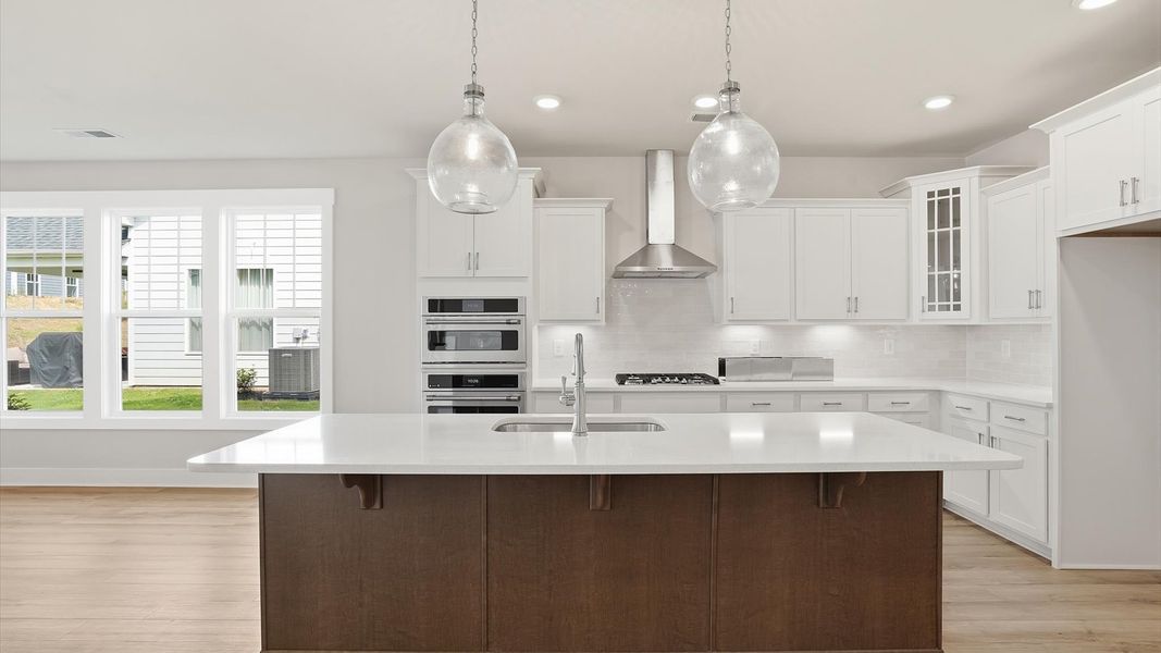 Luxury kitchen featuring a 30-inch range hood and premium cooking appliances