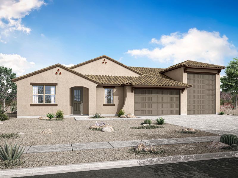 Representative exterior photo of a completed home built from the Violet by Mattamy Homes in White Tank Vistas, Waddell, AZ (Image 19). Representative exterior photo of a completed home built from the Violet by Mattamy Homes in White Tank Vistas, Waddell, AZ (Image 19).