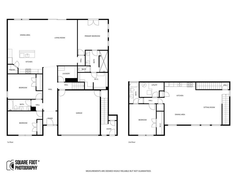 Side-to-side view of top and bottom levels.