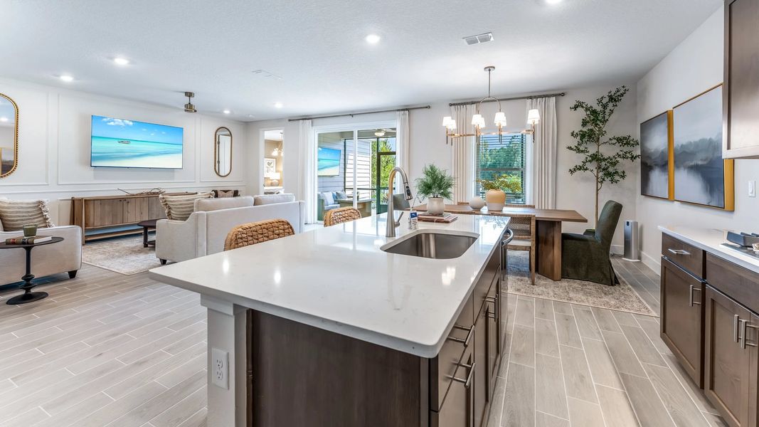 Kitchen island with breakfast bar