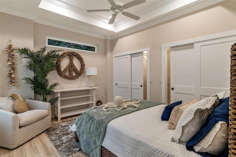 Primary Bedroom with Tray Ceilings