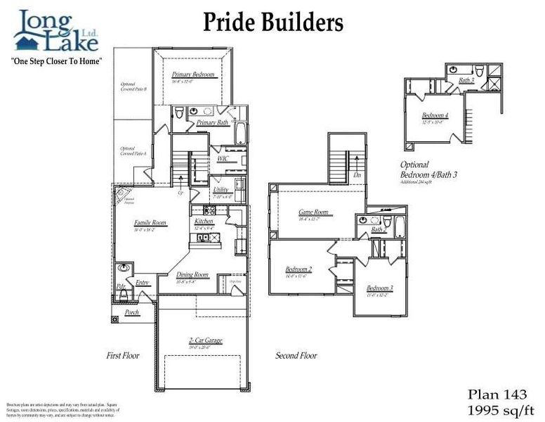 Plan 143 features 4 bedrooms, 3 full baths, 1 half bath and over 1,900 square feet of living space.