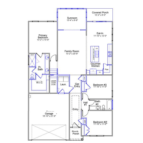 2D floor plan layout of this home in Grand Park, Leland, NC (Image 3).