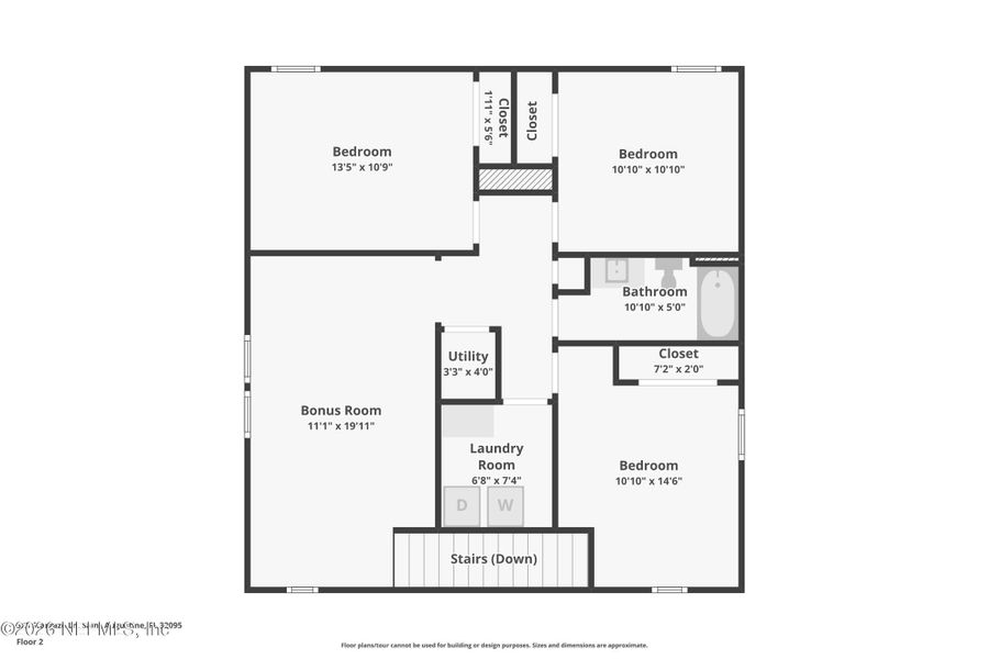 2D floor plan layout of this home in Beacon Lake, St. Augustine, FL (Image 7).