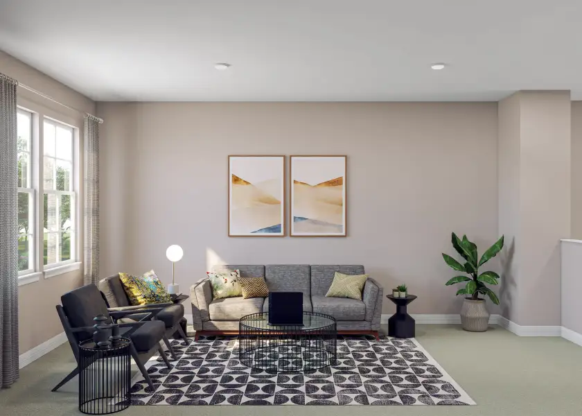 Furnished interior view inside a new home in Evergrove, Richmond (Image 11). Furnished interior view inside a new home in Evergrove, Richmond (Image 11).