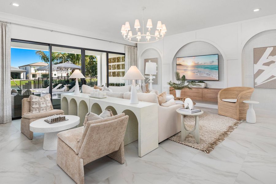 Representative furnished interior of a home built from the Honolulu by GL Homes in Lotus Edge, Boca Raton (Image 9).