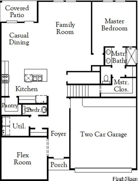 2D floor plan layout of this home in Hickory Ridge, Elmendorf, TX (Image 3).