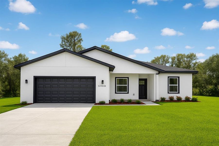 Front exterior of a new home in , Ocala, FL, highlighting curb appeal (Image 1).