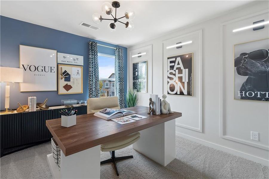 Furnished interior view inside a new home in Enclave at Evergreen, Fairburn (Image 27).