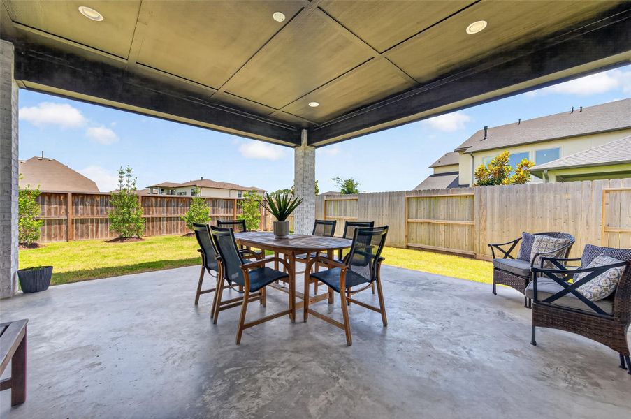 Exterior details and patio area of a home in Towne Lake 70’, Cypress (Image 2). Exterior details and patio area of a home in Towne Lake 70’, Cypress (Image 2).