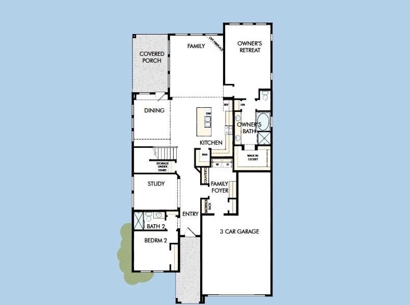 2D floor plan layout for the The Lavender by David Weekley Homes in Two Step Farm 50', Montgomery, TX (Image 3). 2D floor plan layout for the The Lavender by David Weekley Homes in Two Step Farm 50', Montgomery, TX (Image 3).
