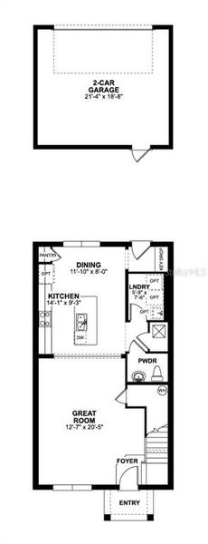2D floor plan layout of this home in Emerson Pointe, Apopka, FL (Image 5). 2D floor plan layout of this home in Emerson Pointe, Apopka, FL (Image 5).
