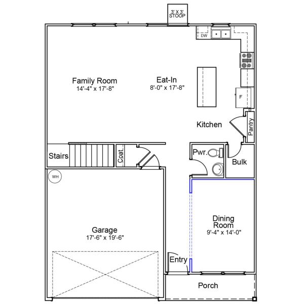 2D floor plan layout of this home in Braxton Place, Moore, SC (Image 2).