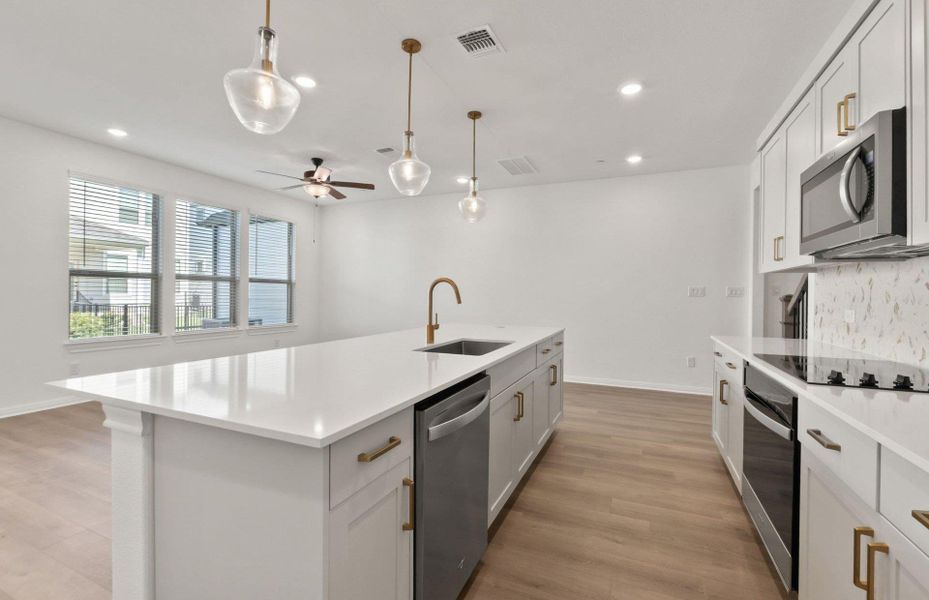 Furnished interior view inside a new home in Whitestone Preserve, Cedar Park (Image 12). Furnished interior view inside a new home in Whitestone Preserve, Cedar Park (Image 12).