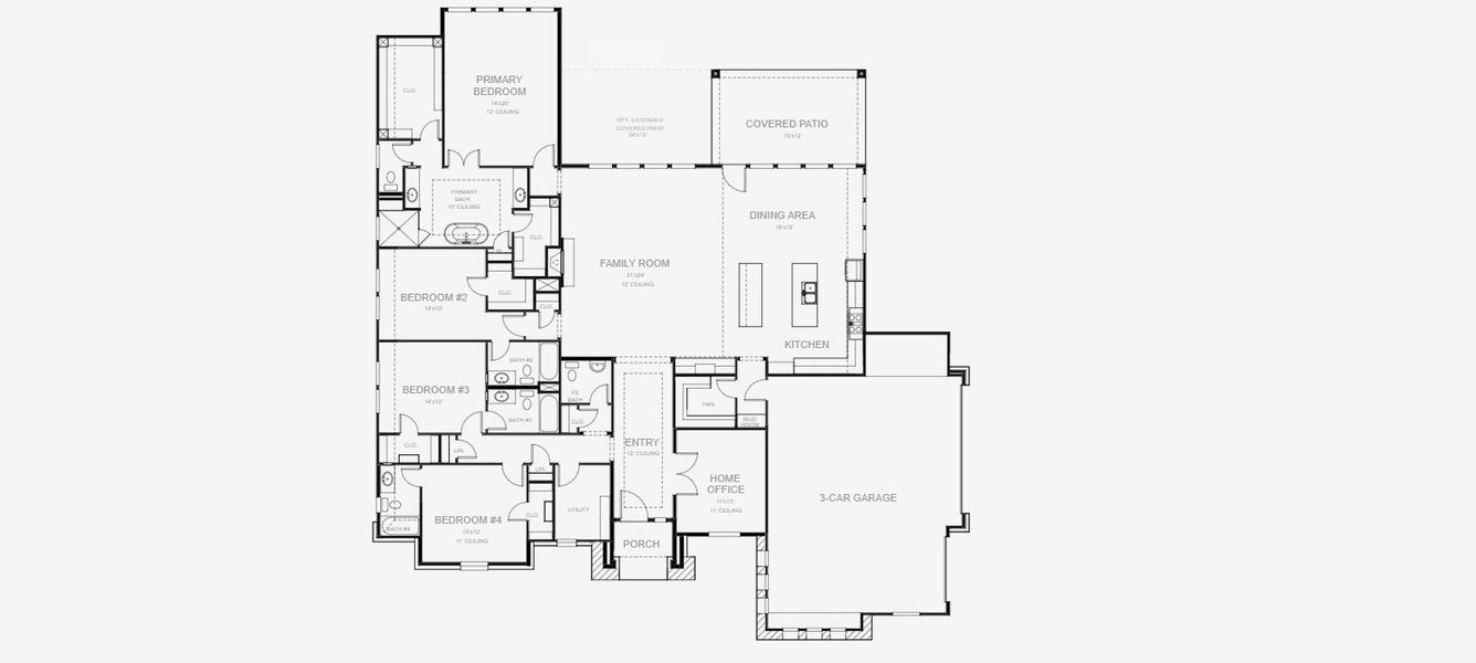 2D floor plan layout for the 3168A by Perry Homes in Megan's Landing 1/2 Acre, Castroville, TX (Image 3). 2D floor plan layout for the 3168A by Perry Homes in Megan's Landing 1/2 Acre, Castroville, TX (Image 3).