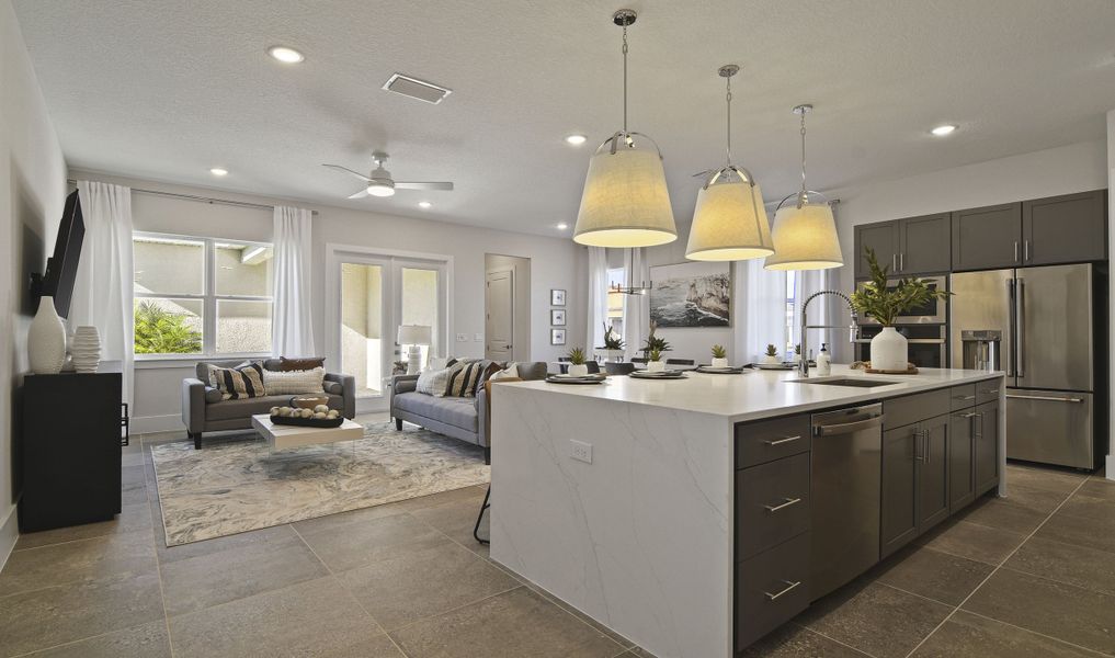 Kitchen overlooking great room