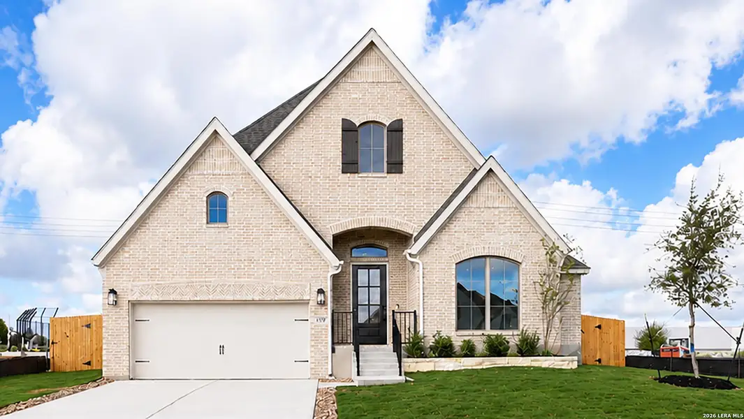 Front exterior of a new home in Cibolo Valley Heights, Cibolo, TX, highlighting curb appeal (Image 23).
