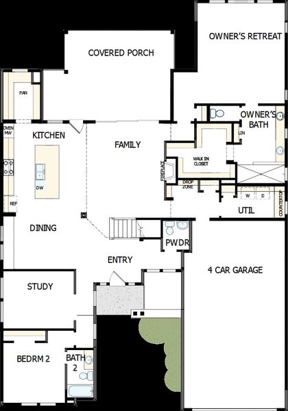 2D floor plan layout of this home in Pecan Square - Estates, Northlake, TX (Image 5). 2D floor plan layout of this home in Pecan Square - Estates, Northlake, TX (Image 5).
