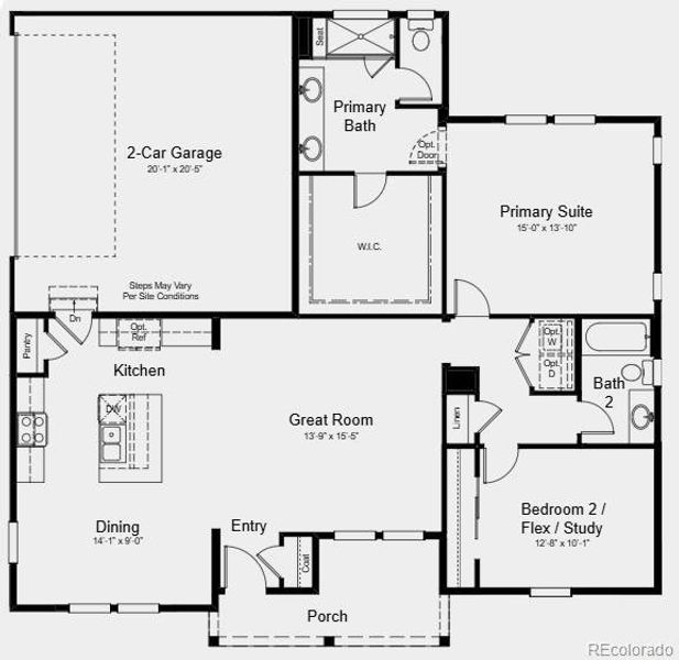 Additional highlights include: built in appliances, 12'x8' sliding glass door at casual dining to outdoor living, 8' doors throughout, door to primary bath.