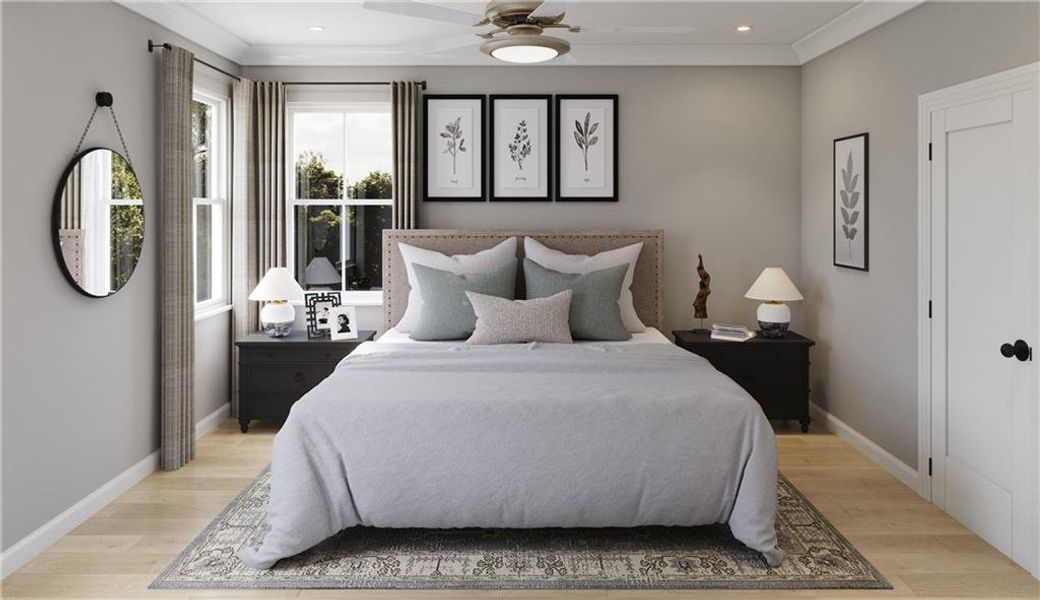 Furnished interior in a model home at The Groves at Myrtle: Myrtle Street in Roswell (Image 8).