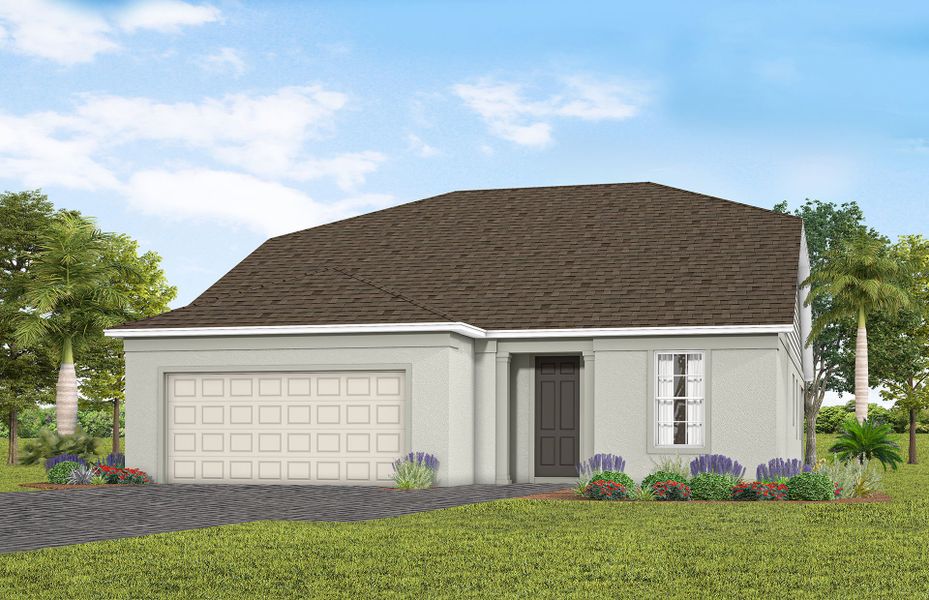 Representative exterior photo of a completed home built from the Mainstay Grand by Del Webb in Del Webb Lakehaven, Clermont, FL (Image 12).