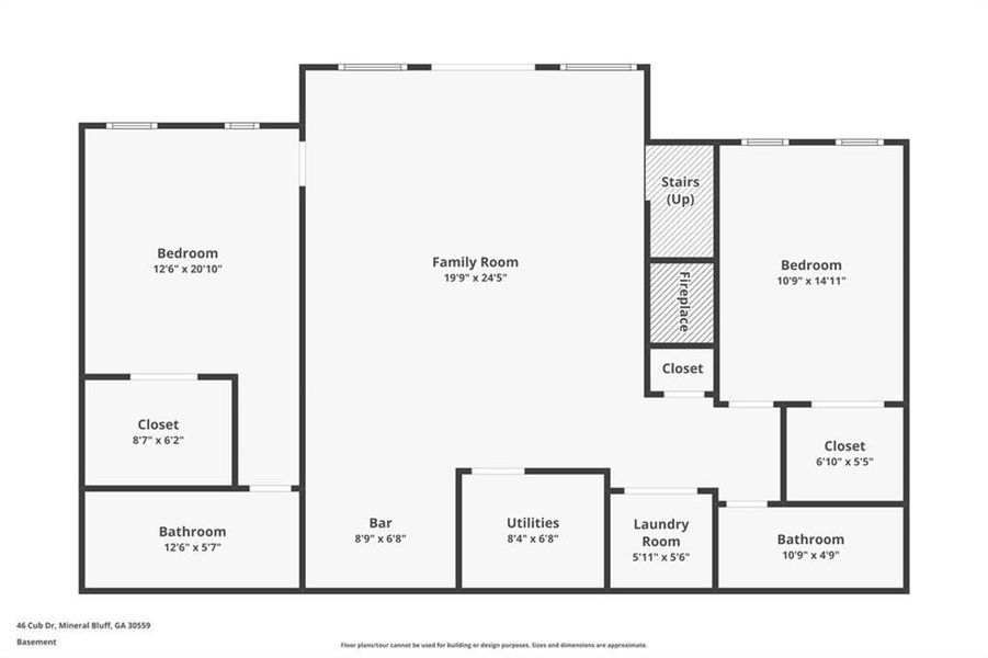 2D floor plan layout of this home in , Mineral Bluff, GA (Image 4).