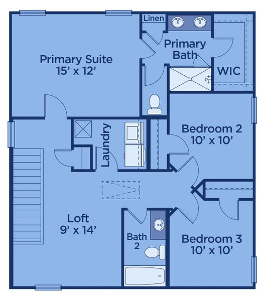 2D floor plan layout for the Savannah by UnionMain Homes in Three Rivers, Rome, GA (Image 4).