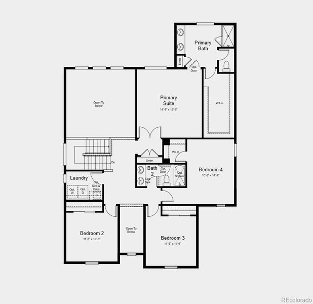 2D floor plan layout of this home in Trailstone City Collection, Arvada, CO (Image 5).