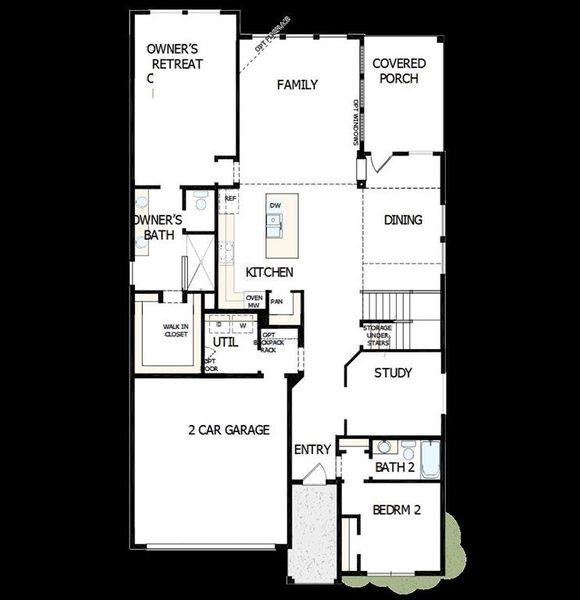 2D floor plan layout of this home in Sandbrock Ranch, Aubrey, TX (Image 3). 2D floor plan layout of this home in Sandbrock Ranch, Aubrey, TX (Image 3).
