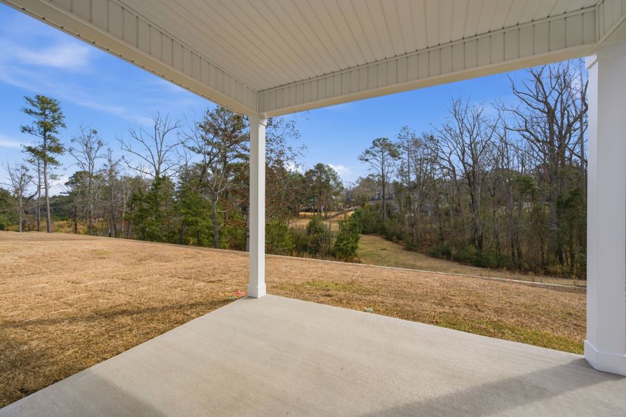 Exterior details and patio area of a home in Grand Arbor, Blythewood (Image 20).