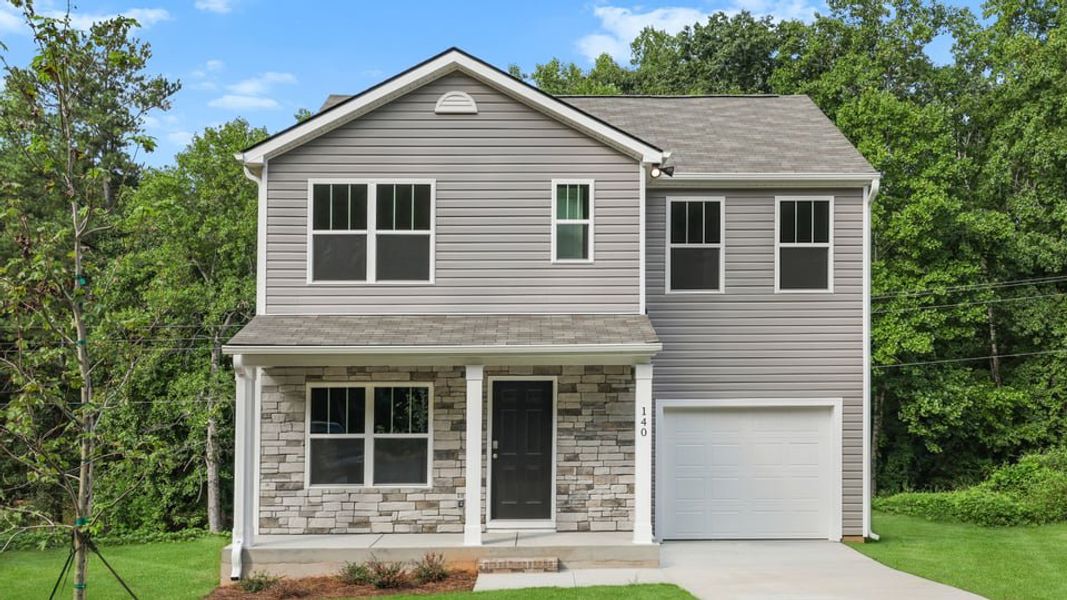 Front exterior of a new home in Hawk Ridge, Anderson, SC, highlighting curb appeal (Image 1). Front exterior of a new home in Hawk Ridge, Anderson, SC, highlighting curb appeal (Image 1).