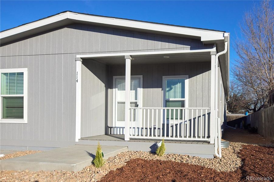 Exterior details and patio area of a home in , Lochbuie (Image 20).