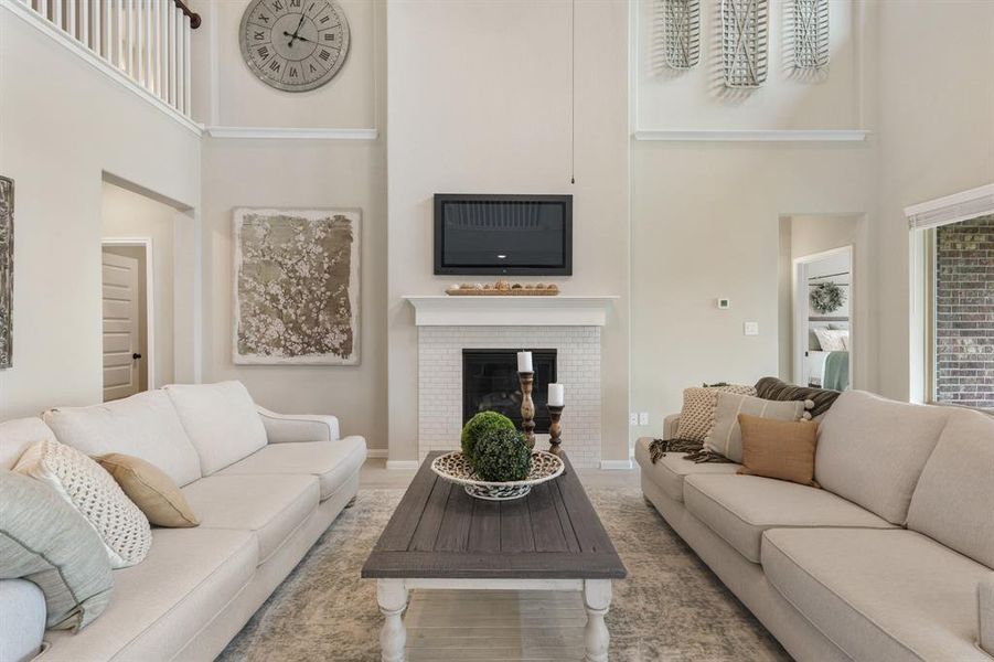 Cozy fireplace in great room (*Photo not of actual home and used for illustration purposes only.)