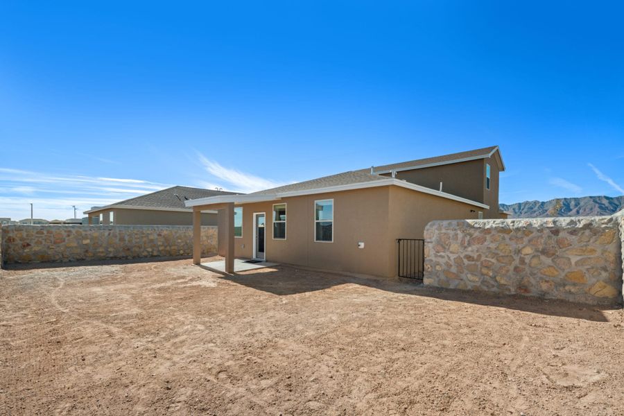 Representative exterior photo of a completed home built from the Texas Olive by View Homes in Summer Sky, El Paso, TX (Image 2). Representative exterior photo of a completed home built from the Texas Olive by View Homes in Summer Sky, El Paso, TX (Image 2).