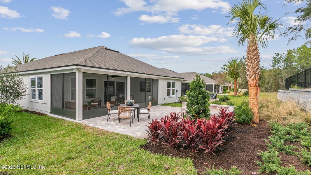 Exterior details and patio area of a home in Sawmill Branch, Palm Coast (Image 30).
