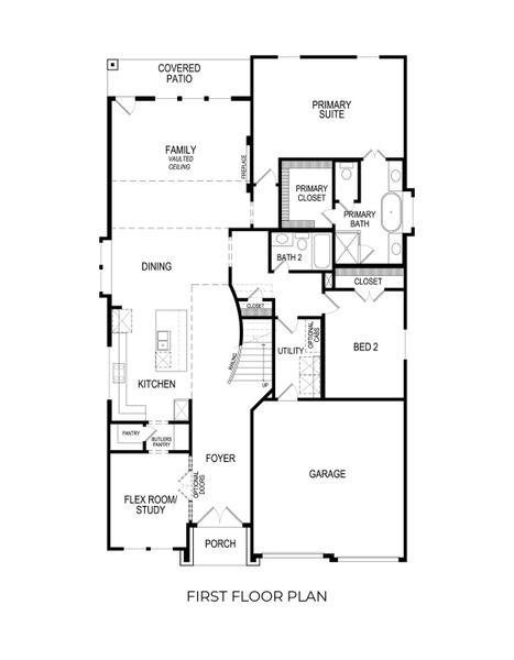 2D floor plan layout for the Normandy F by First Texas Homes in Sutton Fields, Celina, TX (Image 5). 2D floor plan layout for the Normandy F by First Texas Homes in Sutton Fields, Celina, TX (Image 5).