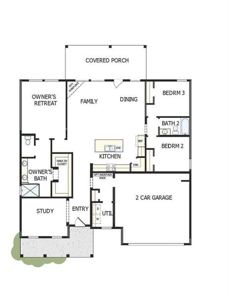 2D floor plan layout of this home in Old Mill Preserve, Dallas, GA (Image 4).