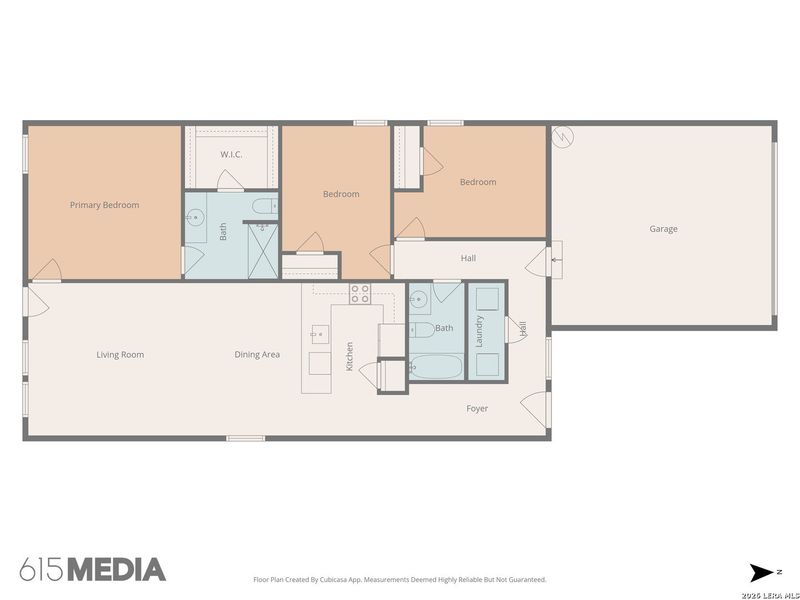 2D floor plan layout of this home in Somerset Meadows, San Antonio, TX (Image 5).