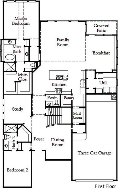2D floor plan layout for the Bandera by Coventry Homes in Painted Tree, McKinney, TX (Image 4). 2D floor plan layout for the Bandera by Coventry Homes in Painted Tree, McKinney, TX (Image 4).