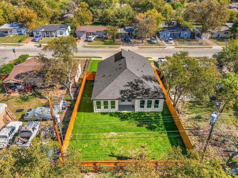 View from above of property